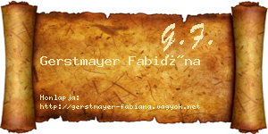 Gerstmayer Fabiána névjegykártya